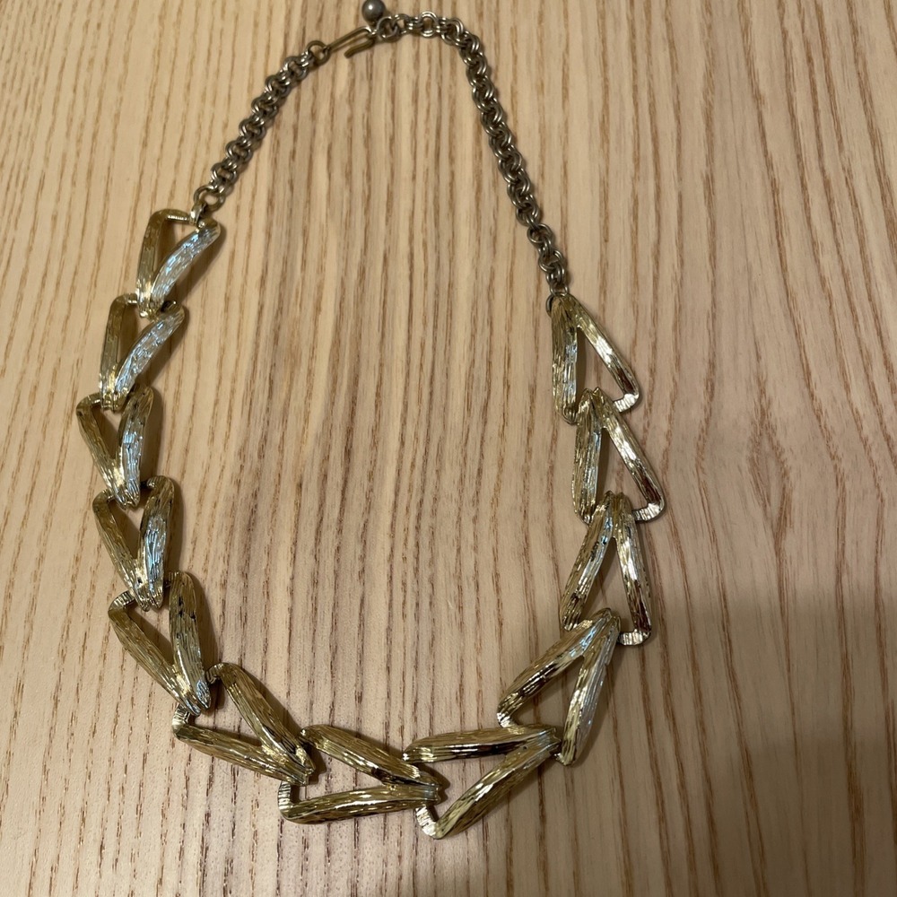 STAR" Costume Jewelry Necklace Estate Gold Tone 1940's 18"
